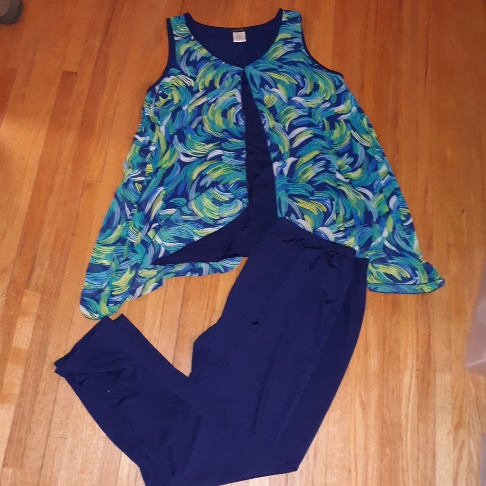 Slinky brand 2 piece set tank and pants size 1x